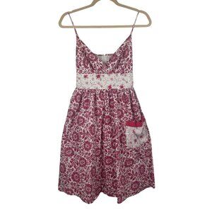VTG Y2K Charlotte Russe 9 S M Cottagecore Floral Sundress With Tie Back Pocket